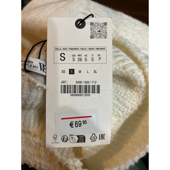 ZARA ZW Collection Women’s Wool Blend Jacquard Midi Dress S NWT Fairy Boho - Picture 9 of 10